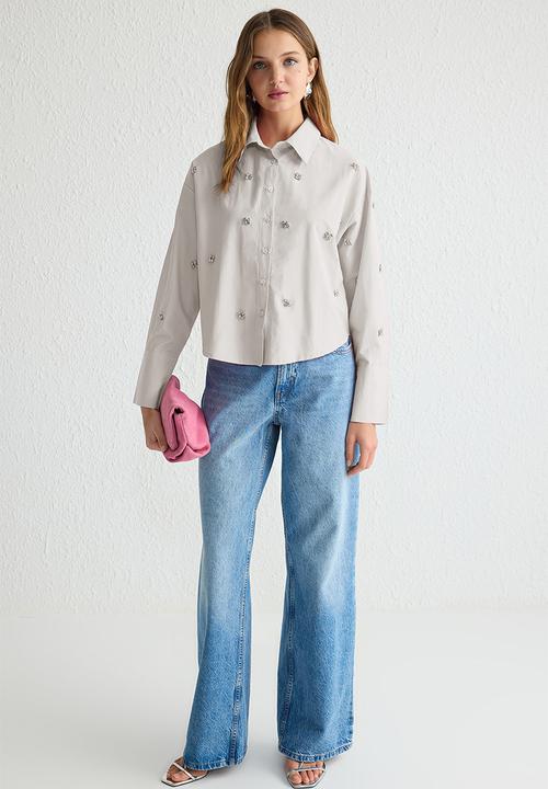 Trendyol - Accessory Detailed Woven Shirt - Stone
