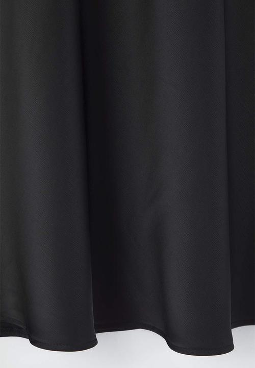 Trendyol - Plus Midi Length Satin Woven Skirt - Black