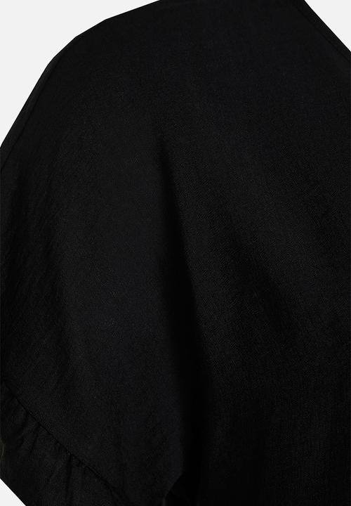 Trendyol - Plus Flounce Woven Blouse - Black