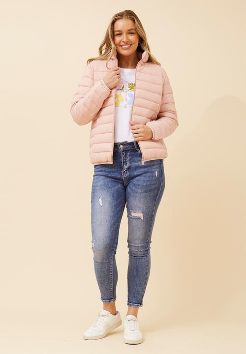 Stella Morgan - Long Sleeve Zip Through Comfy Puffer Jacket - Pink