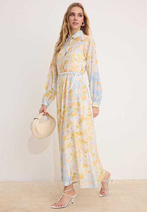 Trendyol - Lined Floral Woven Lilyum Dress - Multi