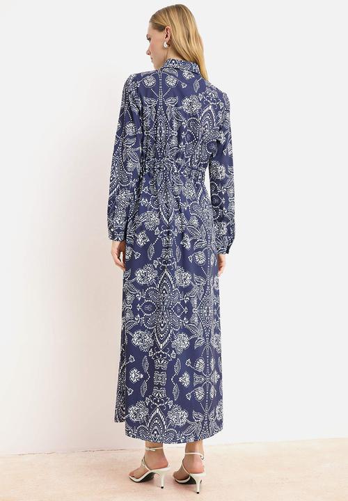 Trendyol - Woven Terrycotton Dress - Navy Blue