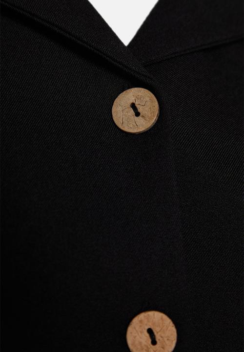 Trendyol - Plus Midi Shirt Dress Belted and Buttoned - Black