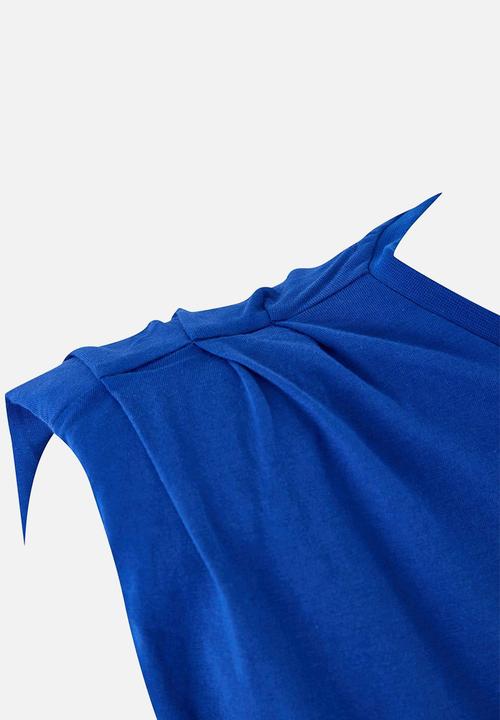 Trendyol - Plus Crew Neck Basic 100% Cotton Knitted Blouse - Blue