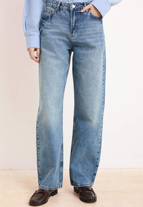 Trendyol - Premium Cotton Baggy Jeans - Blue