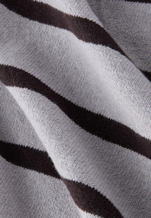 Cotton On - Box Fit Crew Knit - Grey Marle Bold Stripe