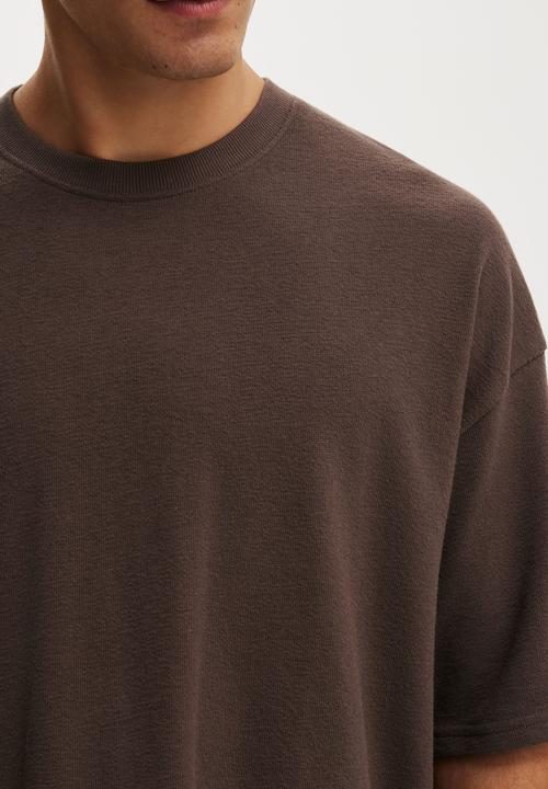 Cotton On - Cropped fit T-shirt - washed chocolate terry
