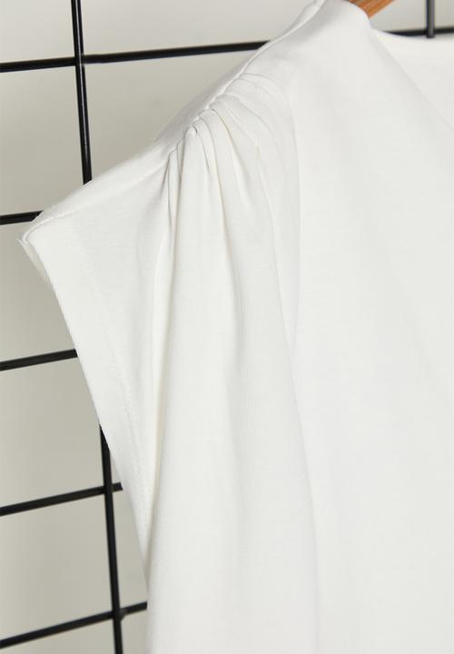 Trendyol - Plus Asymmetrical Neckline Knitted Blouse - Ecru