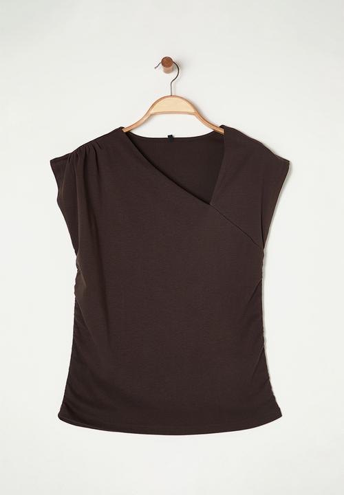 Trendyol - Plus Rib/Camisole Knitted Blouse - Brown