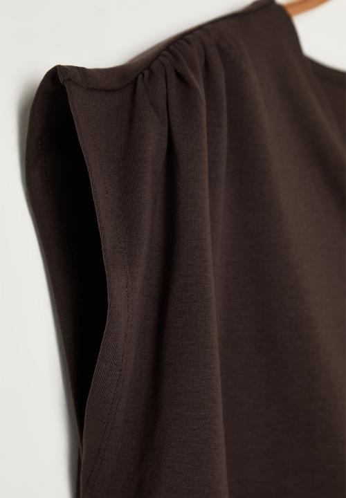 Trendyol - Plus Rib/Camisole Knitted Blouse - Brown