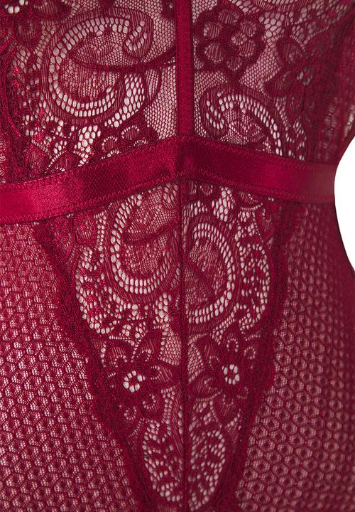 Trendyol - Lace openwork body - dark cherry
