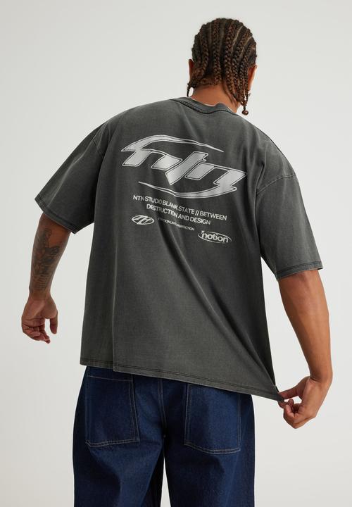 Factorie - Notion vintage graphic T-shirt ntn - washed black/blank state