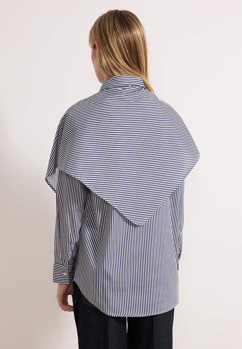 Trendyol - Striped Regular Woven Tie-Back Scarf Detailed Shirt - Multi-Colored