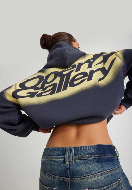 Factorie - Open gallery boxy hoodie og - washed seal/vitality