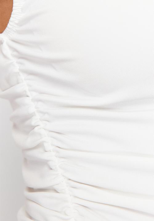 Trendyol - Asymmetrical Knit Blouse - Ecru