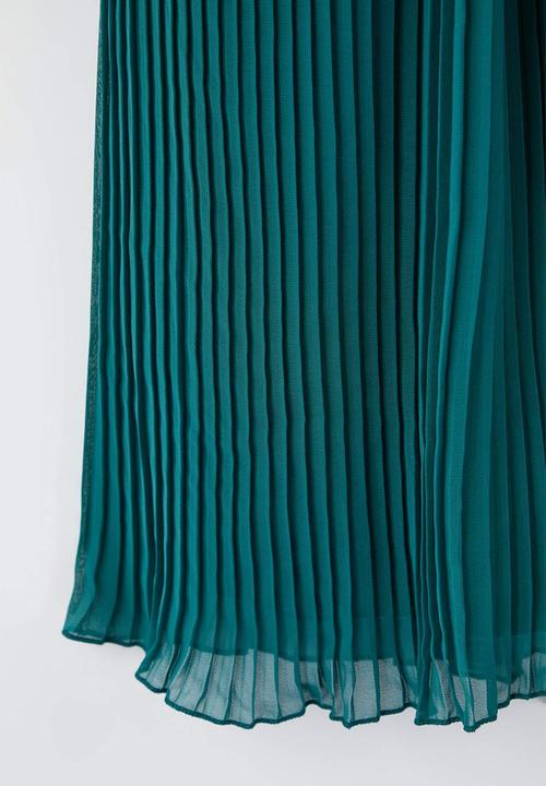 Trendyol - Plus Bodycon Maxi Length Chiffon Woven Dress - Petrol