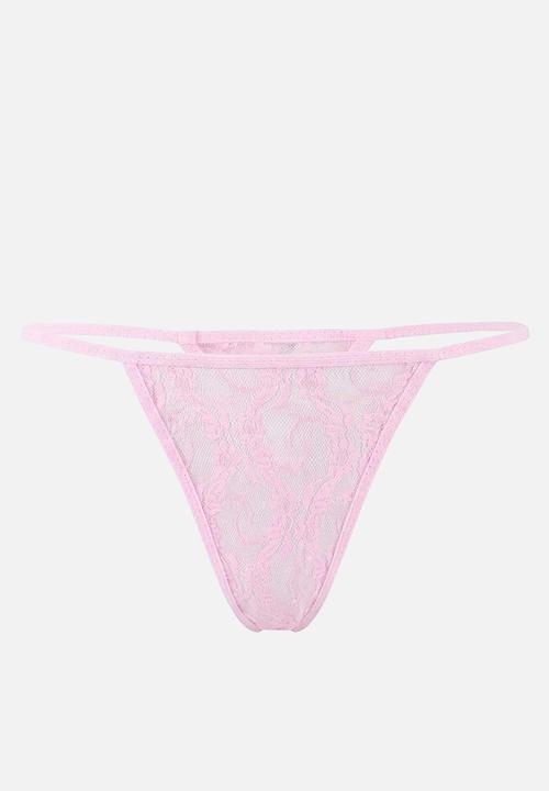 Trendyol - Lace buttoned strapless panty babydoll - pink