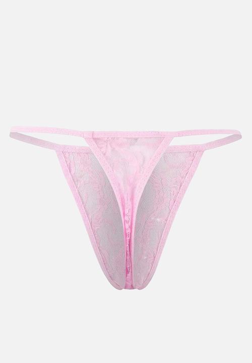 Trendyol - Lace buttoned strapless panty babydoll - pink
