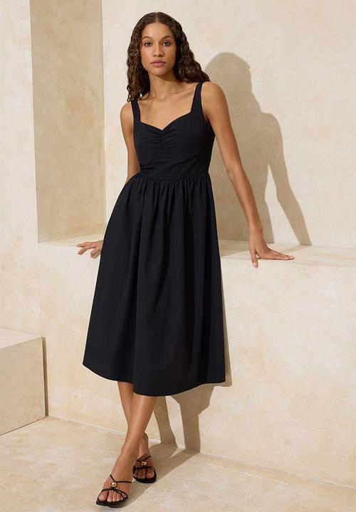 Trendyol - Maxi Poplin Woven Dress - Black
