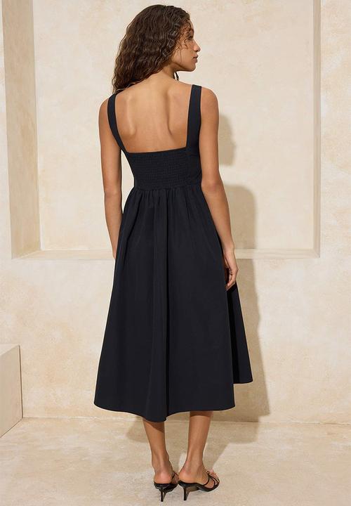 Trendyol - Maxi Poplin Woven Dress - Black