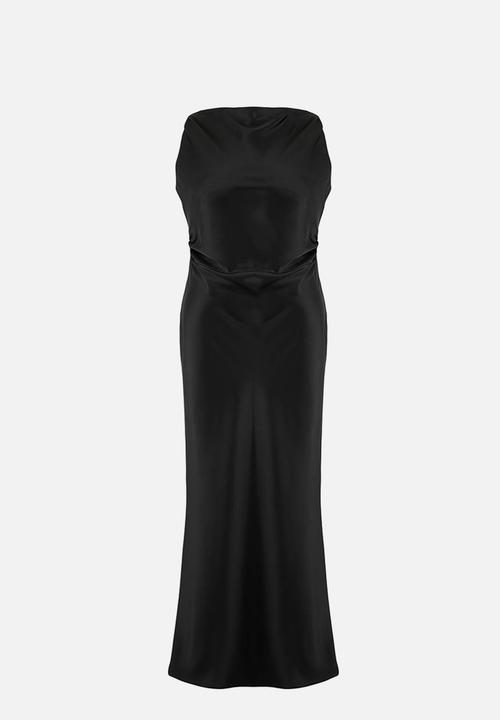 Trendyol - Plus Satin Woven Dress - Black