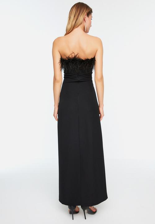 Trendyol - Bodycon Lined  Woven Long  Dress - Black