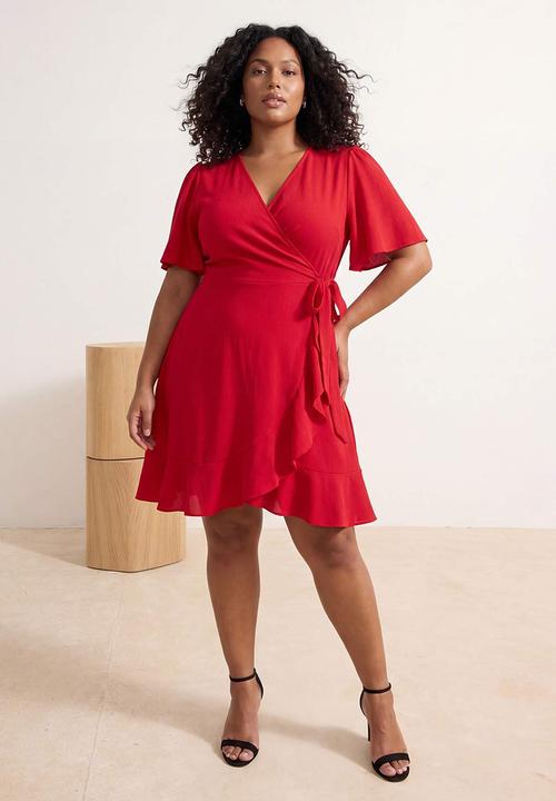 Trendyol - Plus Aerobin Woven Dress - Red