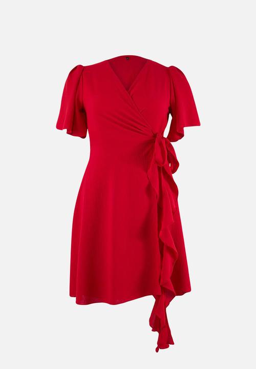 Trendyol - Plus Aerobin Woven Dress - Red