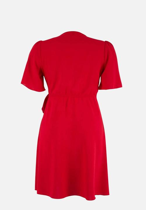Trendyol - Plus Aerobin Woven Dress - Red