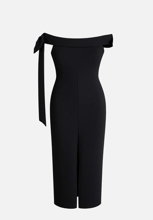 Trendyol - Plus Bow Detail Knitted Evening Dress Graduation Dress - Black