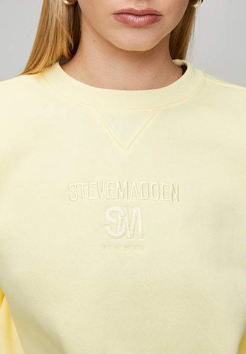 Steve Madden - Ladies clara oversized crew neck sweat - pale yellow