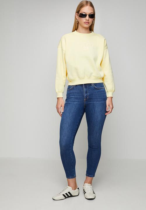 Steve Madden - Ladies clara oversized crew neck sweat - pale yellow