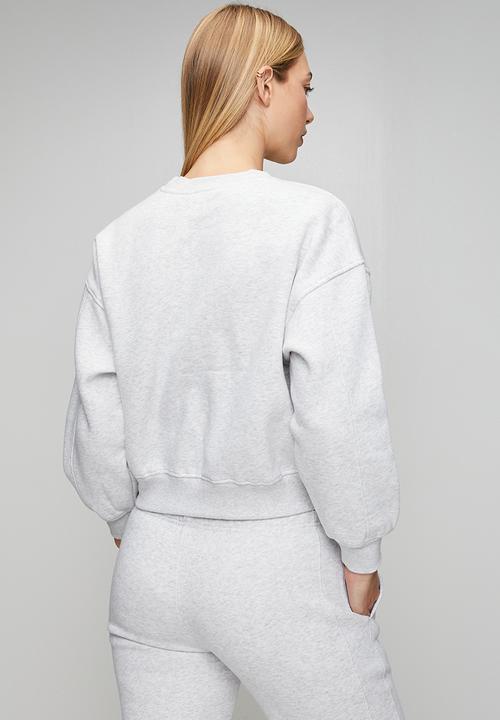 Steve Madden - Ladies clara oversized crew neck sweat - grey melange
