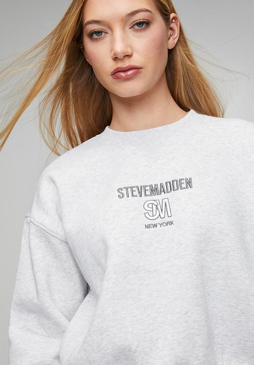 Steve Madden - Ladies clara oversized crew neck sweat - grey melange
