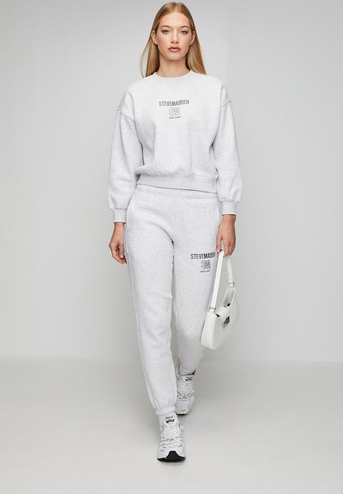 Steve Madden - Ladies clara oversized crew neck sweat - grey melange