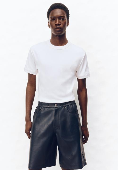 H&M - H&M Atelier: Ribbed cotton T-shirt - white