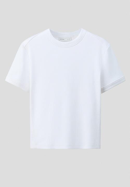 H&M - H&M Atelier: Ribbed cotton T-shirt - white
