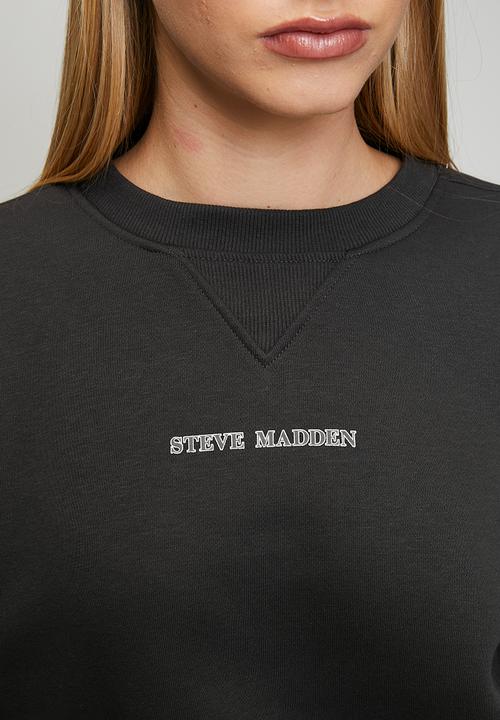 Steve Madden - Ladies cheryl regular crew neck sweat - anthracite