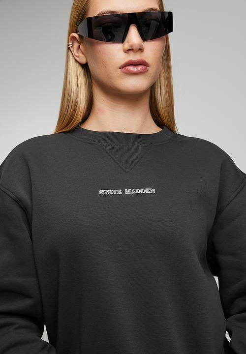 Steve Madden - Ladies cheryl regular crew neck sweat - anthracite