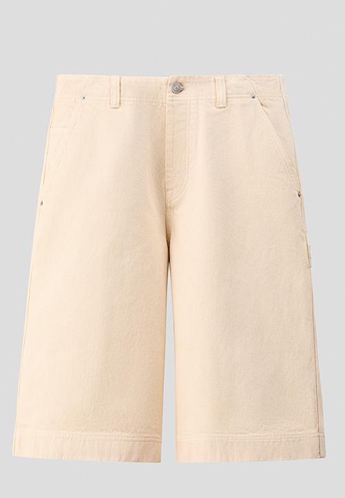 H&M - H&M Atelier: Loose fit carpenter shorts - light beige
