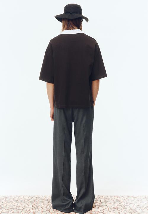 H&M - H&M Atelier: Regular fit polo shirt - black