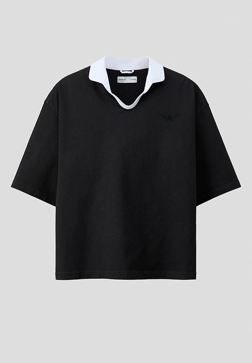 H&M - H&M Atelier: Regular fit polo shirt - black