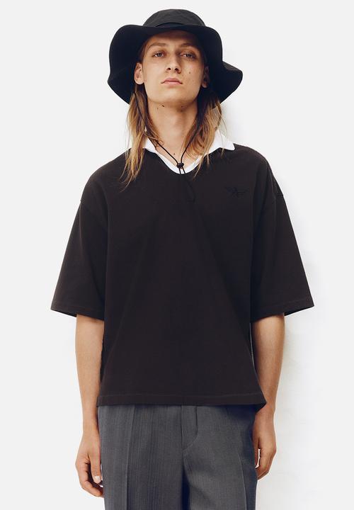 H&M - H&M Atelier: Regular fit polo shirt - black