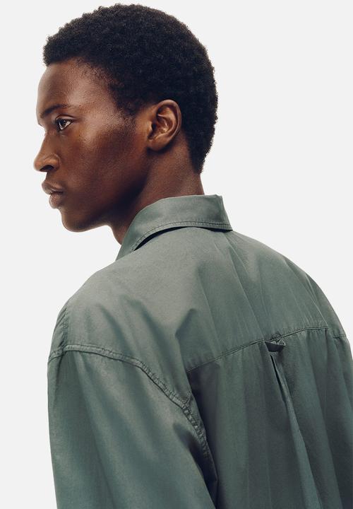 H&M - H&M Atelier: Loose fit cotton poplin shirt - dark green