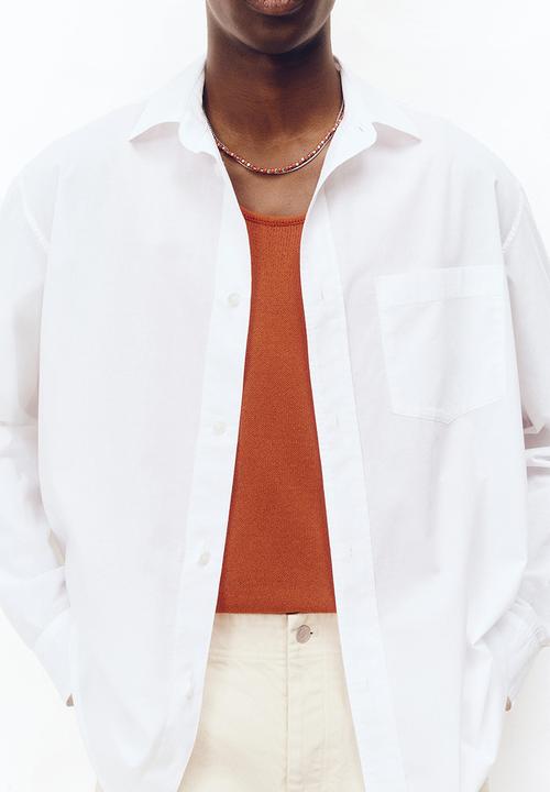 H&M - H&M Atelier: Loose fit cotton poplin shirt - white