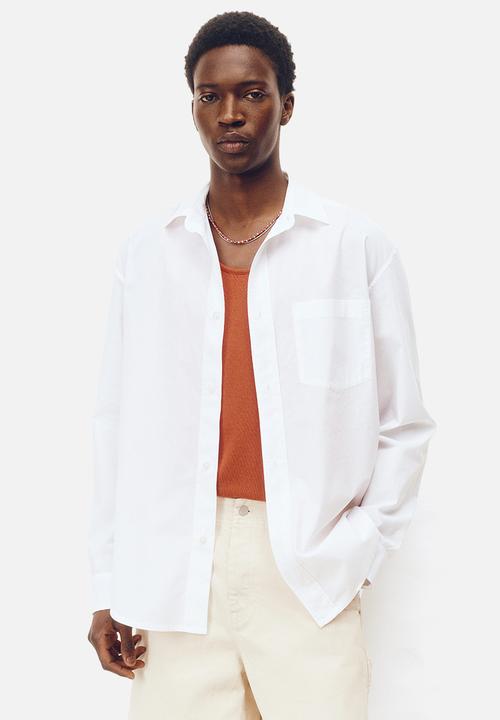 H&M - H&M Atelier: Loose fit cotton poplin shirt - white
