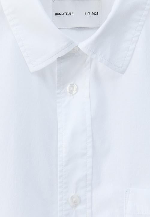 H&M - H&M Atelier: Loose fit cotton poplin shirt - white