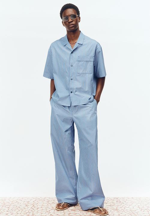 H&M - H&M Atelier: Relaxed fit cotton resort shirt - blue/striped