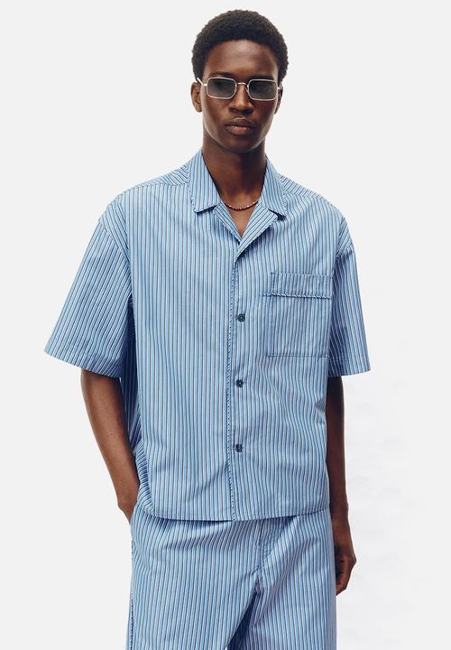 H&M - H&M Atelier: Relaxed fit cotton resort shirt - blue/striped