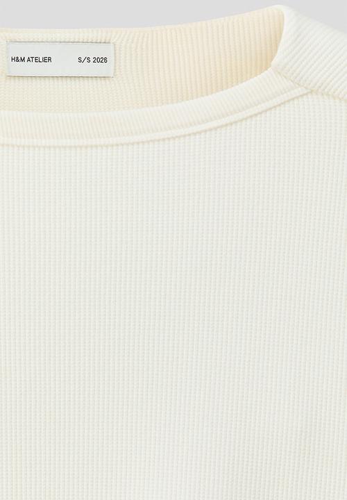 H&M - H&M Atelier: Regular fit long-sleeved T-shirt - ivory